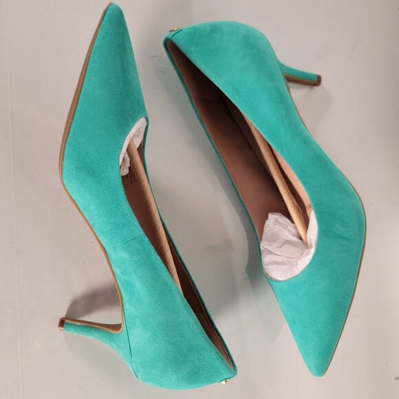 Cole Haan Shoes - Cole Haan Go To Park Pump Turquoise Suede High Heel